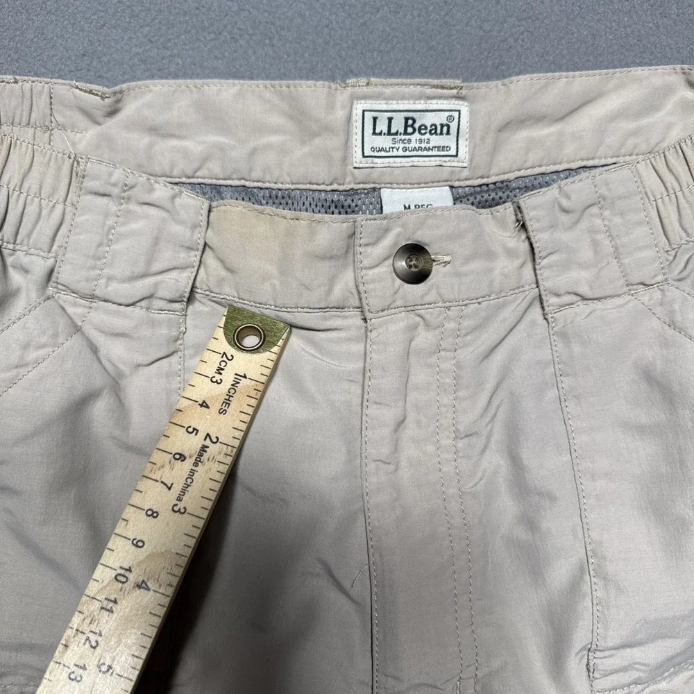 LL Bean‎ Cargo Convertible Pants Mens Sz Medium 30x29 Khaki Utility Work Neutral